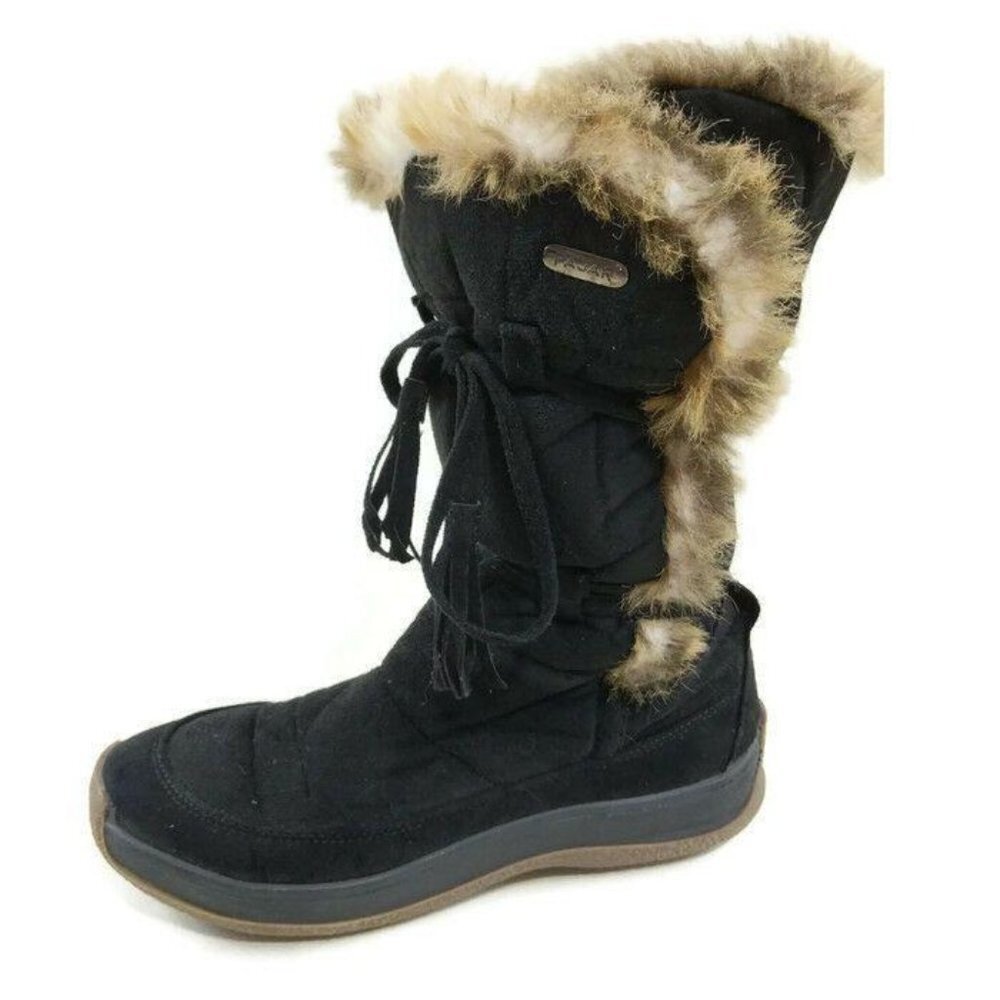 Pajar Winter Boots Womens US 7 7.5 EUR‎ 38 Black Mid Calf Fur Lined